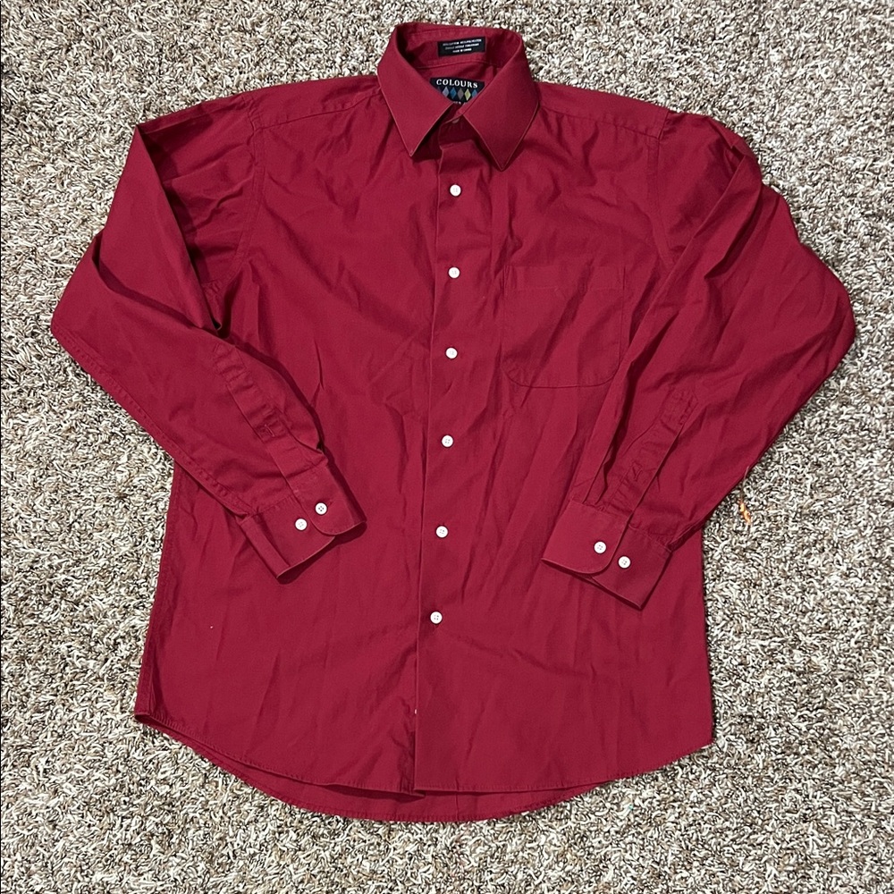 Columbia Men's Red Casual Button Down Shirt